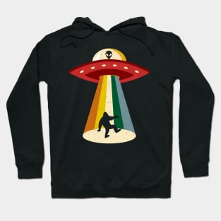 Bigfoot UFO Aliens, Paranormal Unique Retro Cool Grunge Hoodie